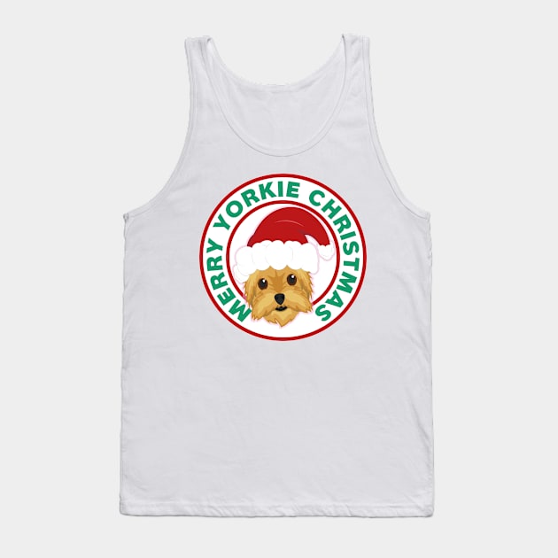 Merry Christmas Yorkshire Terrier Tank Top by CafePretzel